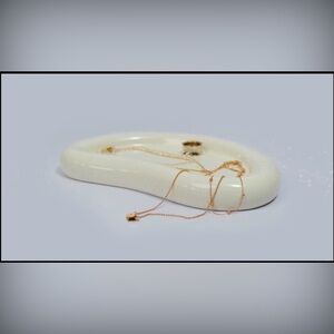 Levaway Ceramic Jewelry Vanity Bathroom Tray White Kidney Bean Shaped New